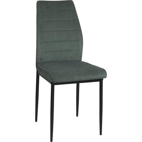 Ensemble de 4 chaises de salle à manger Milo - Tissu rayé (beige) (1/5)