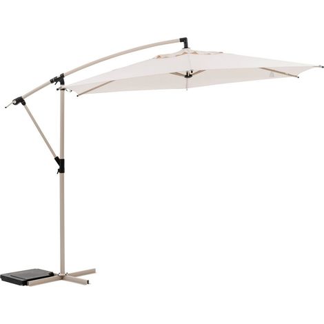 Sombrilla redonda Manoa de aluminio, acero y poliéster, arcilla y trigo, 3m - Hespéride