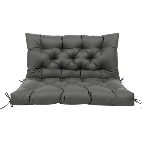 Coussin de banc de jardin, imperméable, design antidérapant, gris foncé-a, 100x100CM (1/2)