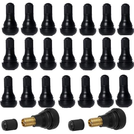 40 bouchons de valve pour pneus tubeless de voiture, valves TR412, jeu de valves en caoutchouc, noir DENUOTOP (1/4)