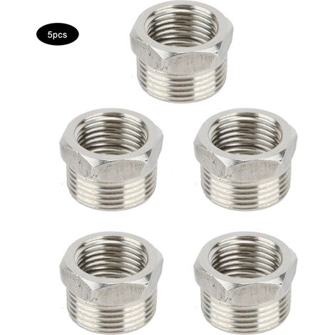5 pièces Raccord Adapter Acier Inoxydable G1/2" pour Plomberie Cuisine Salle de Bain (1/5)