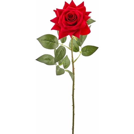 Rosa bliss artificiale aperta realistica con gambo per decorazione ambienti H 62 cm -Pesca (1/3)
