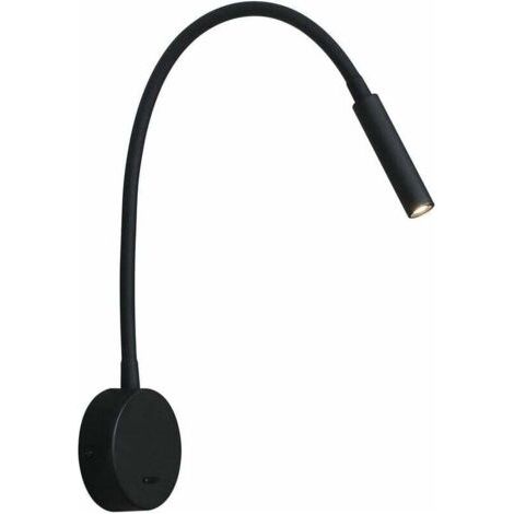 Schwarze Lesewandleuchte, 3 W, 3000 K, LED, flexible Schwanenhalslampe, 240 V, Wandmontage, Leseleuchte mit Schalter für Schlafzimmer, Wohnzimmer, Innenbereich