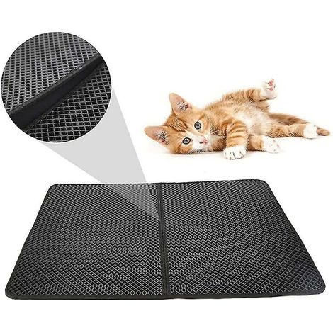 EASYCOMFORT litière pour chat. Tampons pièges à eau et à urine. Nid d'abeille double couche. Tapis pour animaux de compagnie en EVA. chat et chien se frottant le tapis de pied 40x50cm (1/4)