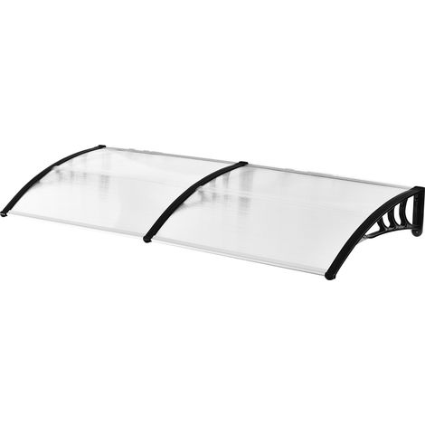 Auvent Marquise Niederbach Protection Entrée Design Voûté Transparent Noir 197 cm