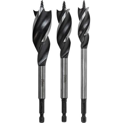 Faithfull Tri-Point Speed Auger Bit Set – 3-Piece Heavy-Duty Drill Bit Set for Wood and Soil Drilling (1/5)