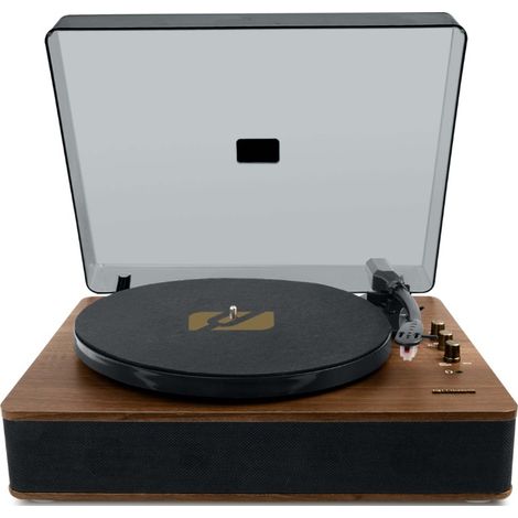 Platine vinyle 3 vitesses 33/45/78 tours – Fonction Bluetooth – Encodage direct USB – 2 enceintes intégrées – Adaptateur 45 tours – Muse