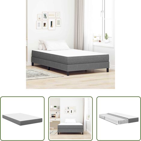 Confort de sommeil - Matelas de Lit avec matelas Gris clair 120 x 190 cm tissu (1/5)