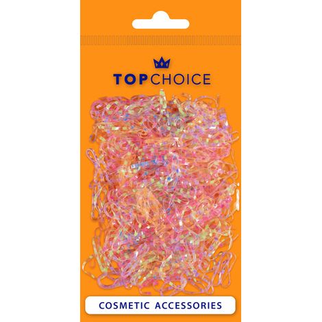 Elastici per capelli in silicone TOP choice Iridescenti 500 pezzi 26959