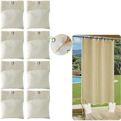 Sacs de sable résistants pour rideaux d'extérieur, sacs de sable pour auvent, sacs de sable pour auvent, sacs de sable pour tente, support pour pergola, rideaux, cabane, gazebo, jardin, lot de 8 (1/4)