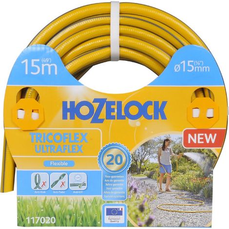 Verdrehsicherer Gartenschlauch - gelb mit 3D-grauen Streifen (48 Stück/Palette) - 19 mm - 20 m HOZELOCK