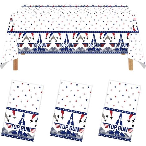 Boerni Lot de 3 nappes jetables pour fête de l'armée de l'air pour décorations d'anniversaire sur le thème militaire et jet (274 x 137 cm) (1/5)