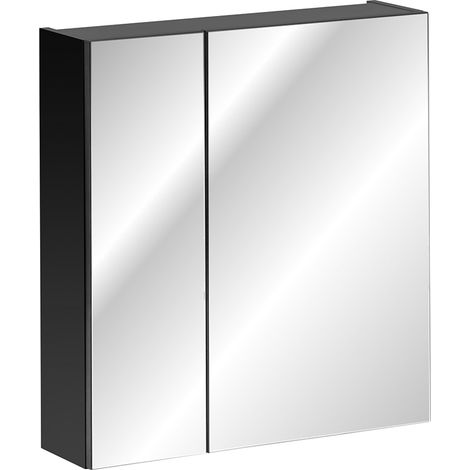 Spiegelschrank 60cm, matt schwarz PUEBLA-56-BLACK (1/5)