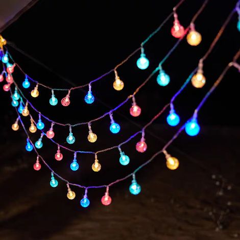 Guirlande lumineuse LED boules à bulles solaire, lampe d'ambiance extérieure camping décoration fête IP44 A85 (1/5)