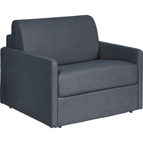 Fauteuil convertible express en tissu gris -  Matelas 14 cm CALIFE