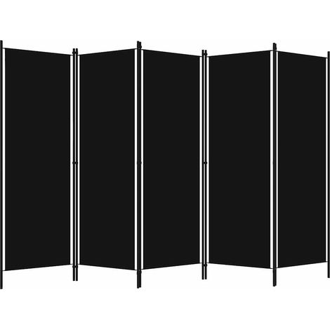 Paravent Cloison de séparation 5 panneaux, Pour Jardin, Balcon, Terrasse Noir 250x180 cm OIB2067E (1/5)