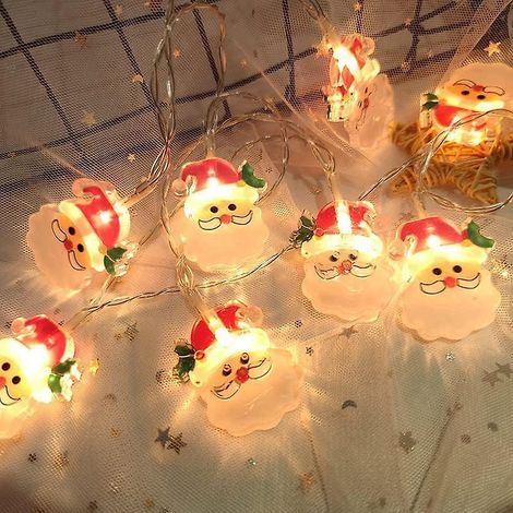Luci natalizie a stringa da 3 m, 20 LED, batterie, per albero di Natale, matrimoni invernali, feste di compleanno. (1/3)