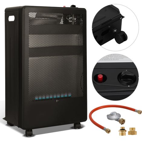 Randaco Stufa a bombola 3800 W, 2 livelli, bruciatore inox, sensore ODS, 5 ruote, 2 adattatori UE (1/5)