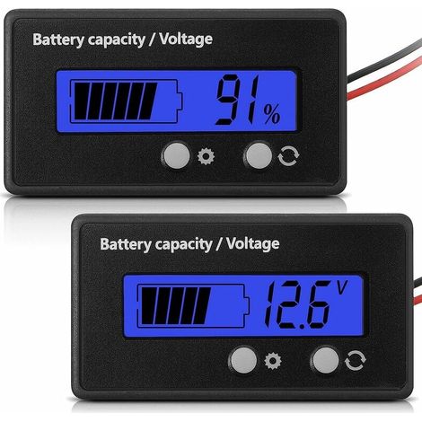DC 12 V 24 V 36 V 48 V 60 V 72 V 84 V Batteriemessgerät mit Alarm, Vorwärtseinstellung und Schlüsselumschaltung, Blei-Säure-Batterie-Kapazitätsanzeige und Batterieanzeige, (Blau) 56Vingt (1/5)