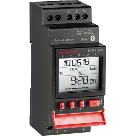 Müller SC 28.21 pro4 12V ACDC Hutschienen-Zeitschaltuhr digital 12 V/DC, 12 V/AC 4000 W
