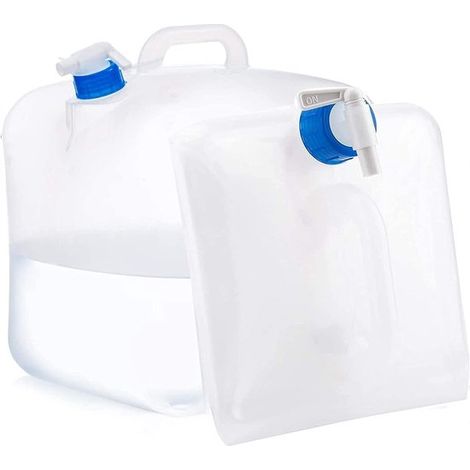 Cubo de agua potable plástico 10 litros, Contenedor agua deportivo plegable portátil primera grifo, Botella agua sin BPA, Botella agua plegable (1/5)