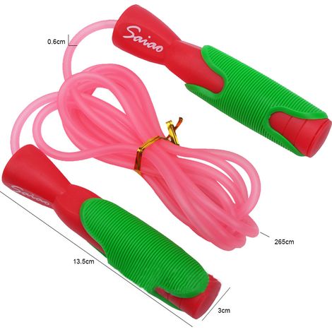 Corde à sauter à vitesse réglable pour le sport, durable et résistante, idéale pour le fitness et la musculation (rose) (1/5)