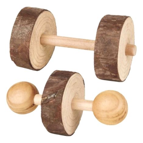 Juego de mancuernas - juguetes para patas para loros medianos y grandes - 2 piezas (1/4)