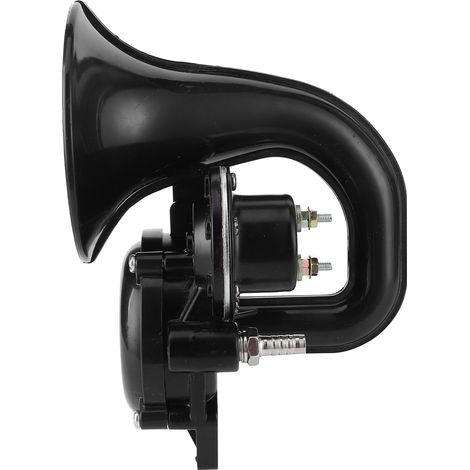 Klaxon universel noir Fanfare 12/24V 120dB pour voiture, camion, bus, fourgonnette, train (1/5)