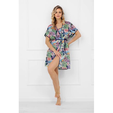 Peignoir Polynesia pour femme, manches courtes, taille XL (1/3)