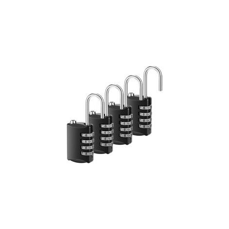 Lntyq 4er-Pack wasserdichte 4-stellige Zahlenschlösser, lange Metallschlösser für den Außenbereich, für Tore, Koffer und Flugzeuge (1/5)
