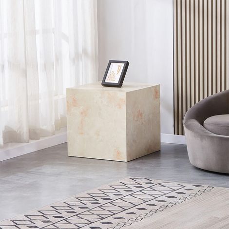 HOME DELUXE - Couchtisch Marmor AMIRI M Farbe: Sandstein, Größe: 50 x 50 x 50 cm Couchtisch Marmor Marmor Tisch (1/3)