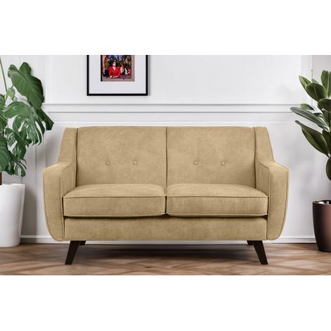 KONSIMO TERSO Sofa, 2 Sitzer im zeitlosen Design, in Lederoptik, hellbeige (1/5)