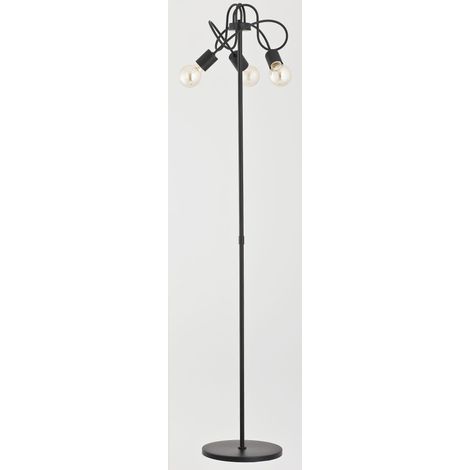 Lampada da terra Alfa Tango in metallo nera 3xE27 H162cm