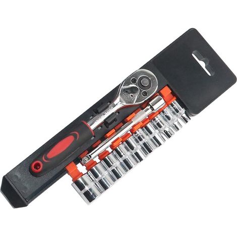 Momentsleutel ¼ ” - Draaimomentsleutel Set - Fietsgereedschap - Reversibel Ratelmechanisme - Verstelbaar Koppel 5-25 Nm - Chroom Vanadium Staal - 12-delige Ensemble (1/5)