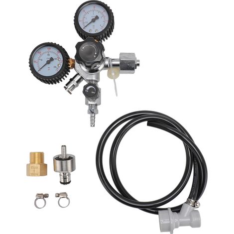 Régulateur de pression CO2 W21.8 pour fût, alliage d'aluminium étanche, contrôle précis pour brassage amateur et bière pression (1/5)