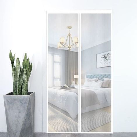Moustiquaire magnétique blanche 120x220 cm, fermeture automatique anti-insectes (1/4)