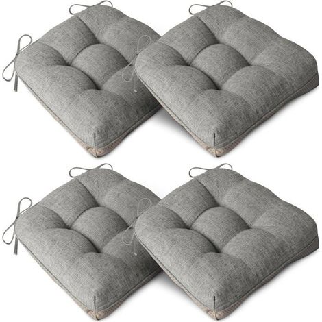 Coussins de chaise extra épais pour chaises de salle à manger Ensemble de 4 coussins de chaise de cuisine antidérapants Doux, 40 cm (1/5)