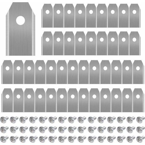 45 x Lames de Couteau en Titane pour Toutes Les Tondeuses Robotiques Husqvarn/Automower/ Yardforce/Gardena(3g-0.75mm) Avec 45 Vis, Lames de Rechange pour Modèles 105,310,315,320,420,430x,r40i (1/4)