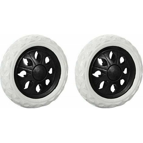 Ruote di ricambio per carrelli della spesa – Set di 2 ruote nere in polipropilene resistente, diametro 10 cm