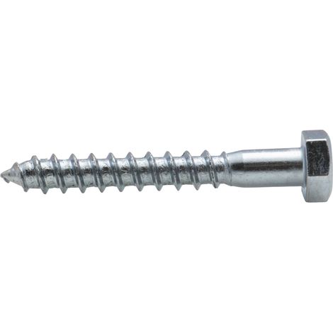 Tirefond tête hexagonale zingué Viswood 8x50 mm (x20 tirefonds)
