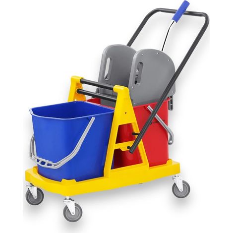 Carrello lavapavimento mocio strizzatore professionale per superfici estese 34 lt 71x43xH95 cm