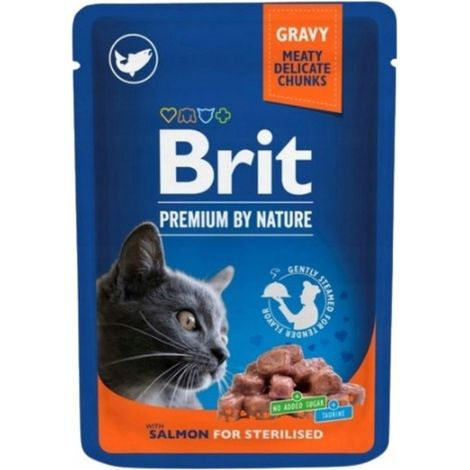Saumon stérilisé Brit premium CAT pour adultes (sachet) 100 g