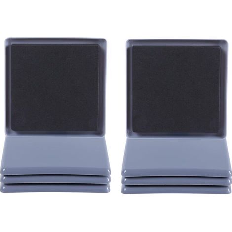 8 Pack Square Furniture Pads for Carpet, 9cm, Furniture Moving Mat Protector Pads, Reusable for Heavy Appliances, Light Blue