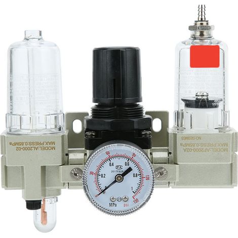 Séparateur air-huile-eau triple avec purgeur automatique, régulateur de pression en alliage d'aluminium, drainage automatique intégré. (1/5)