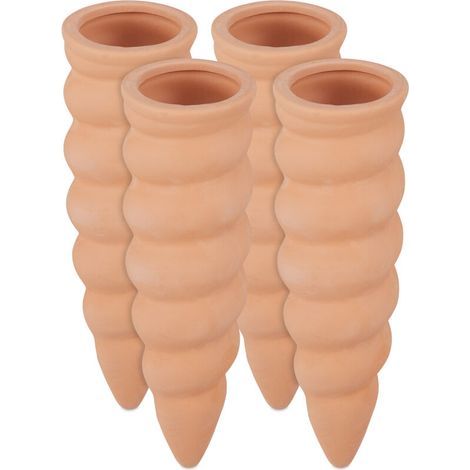 Cône en argile d’arrosage, lot de 8, accessoire d’arrosage, Bouteilles d’1,5 L, 16,5 x 5 cm, terre cuite (1/5)
