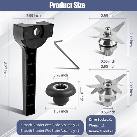 Geeignet als Ersatzteile für Vitamix-kompatible Mixermesser, inklusive Nassklingen für die Modelle 5200, 5000, Pro 500, 5500 sowie für die Standard-Behälter mit 1,9 l, 1,4 l und 950 ml Fassungsvermöge (1/5)