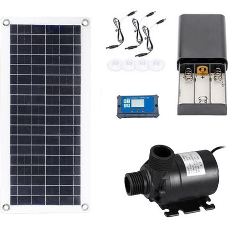 Pompe solaire 50W 800L/h – Moteur sans balais, hauteur 5m – Pour bassin, fontaine ou jardin (1/5)