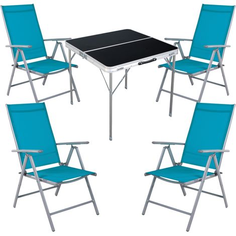 5-teiliges Campingmöbel Set 80x80x70cm schwarz-MMC330883B+4xMMC5000P (1/4)