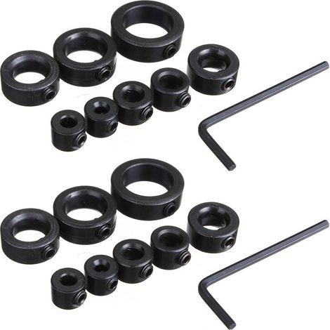 16PCS 3-16mm Butées de Profondeur Pour Foret 2 Set Reglable Collier Depth Stop Bit Positionneur de Bague Locator (1/5)