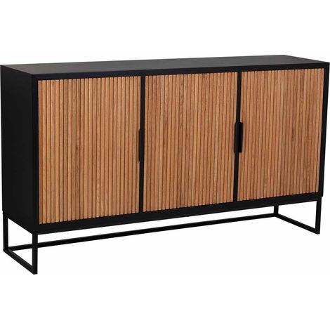 Aparador de 3 puertas de madera y metal 160x41,5x90h cm (1/5)